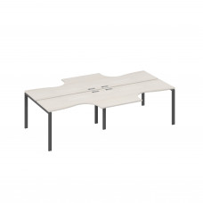 Рабочая станция столы эргономичные (4х140) Классика каркас UNO дуб / металлокаркас антрацит А4 А1 181-2 ДШ