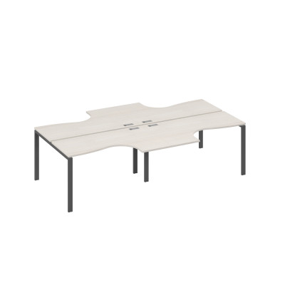 Рабочая станция столы эргономичные (4х140) Классика каркас UNO дуб / металлокаркас антрацит А4 А1 181-2 ДШ