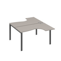 Рабочая станция (2х140) опоры UNO столы Классика мокко премиум / металлокаркас антрацит А4 А1 181 МП
