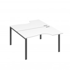 Рабочая станция (2х140) каркас UNO со столами Классика белый премиум / металлокаркас антрацит А4 А1 184 БП