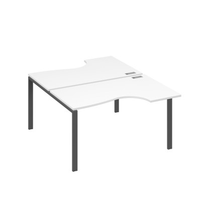 Рабочая станция (2х140) каркас UNO со столами Классика белый премиум / металлокаркас антрацит А4 А1 184 БП