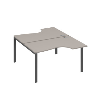 Рабочая станция (2х140) каркас UNO со столами Классика мокко премиум / металлокаркас антрацит А4 А1 184 МП