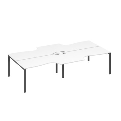 Рабочая станция опоры UNO (4х160) столы Классика белый премиум / металлокаркас антрацит А4 А1 185-2 БП