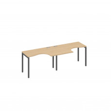 Рабочая станция столы Классика каркас DUE (2х120) натуральный дуб / металлокаркас антрацит А4 А2 031-2 НД