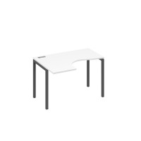 Стол левый "Классика" эргономичный на металлокаркасе DUE белый премиум / металлокаркас антрацит А4 А2 031 БП
