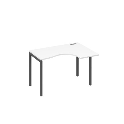 Стол "Классика" на металлокаркасе DUE эргономичный правый белый премиум / металлокаркас антрацит А4 А2 032 БП