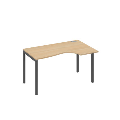 Стол на металлокаркасе DUE "Классика" эргономичный правый натуральный дуб / металлокаркас антрацит А4 А2 044 НД