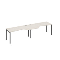 Рабочая станция столы Классика эргономичные каркас DUE (2х160) дуб / металлокаркас антрацит А4 А2 045-2 ДШ