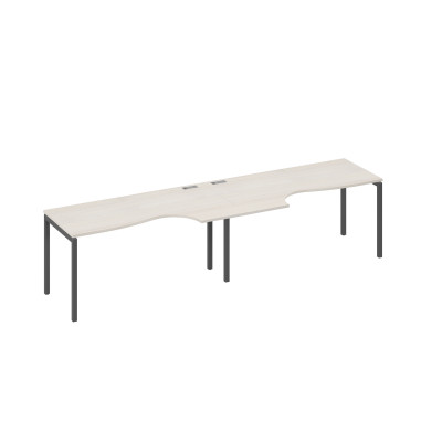 Рабочая станция столы Классика эргономичные каркас DUE (2х160) дуб / металлокаркас антрацит А4 А2 045-2 ДШ