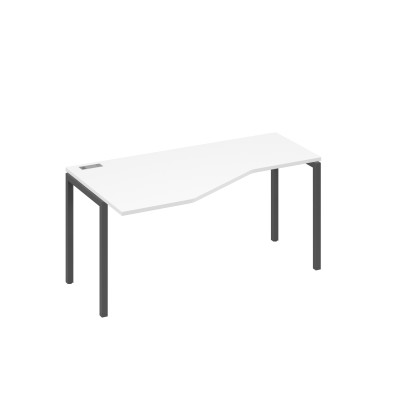 Стол эргономичный левый "Техно"на металлокаркасе DUE белый премиум / металлокаркас антрацит А4 А2 055 БП