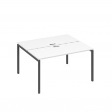 Рабочая станция на опорах DUE (2х140) белый премиум / металлокаркас антрацит А4 А2 171 БП