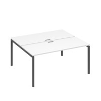 Станция офисная на каркасе DUE (2х160) белый премиум / металлокаркас антрацит А4 А2 175 БП