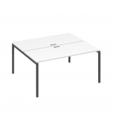 Станция офисная на каркасе DUE (2х160) белый премиум / металлокаркас антрацит А4 А2 175 БП