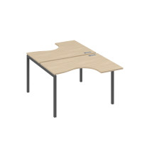 Рабочая станция столы Классика (2х120) каркас DUE дуб скандинавский / металлокаркас антрацит А4 А2 180 ДК