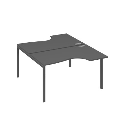 Рабочая станция металлокаркас DUE со столами (2х140) Классика антрацит премиум / металлокаркас антрацит А4 А2 184 АР