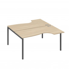 Рабочая станция DUE (2х160) столы эргономичные Классика дуб скандинавский / металлокаркас антрацит А4 А2 185 ДК