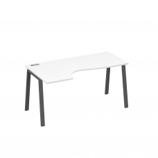 Стол эргономичный левый "Классика" на металлокаркасе TRE белый премиум / металлокаркас антрацит А4 А3 045 БП