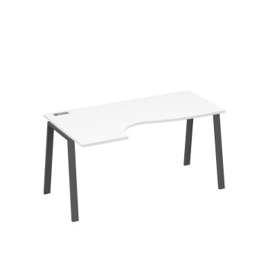 Стол эргономичный левый "Классика" на металлокаркасе TRE белый премиум / металлокаркас антрацит А4 А3 045 БП