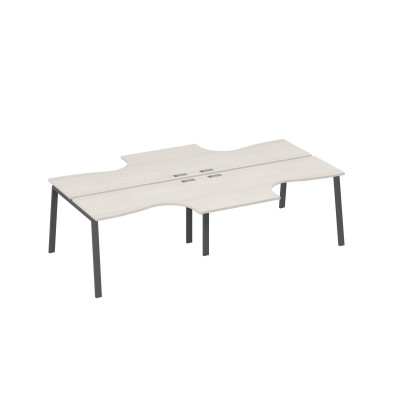 Рабочая станция со столами (4х140) каркас TRE дуб / металлокаркас антрацит А4 А3 181-2 ДШ