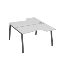 Рабочая станция столы (2х140) эргономичные Классика каркасTRE серый / металлокаркас антрацит А4 А3 184 СЕ
