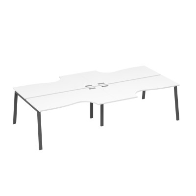 Рабочая станция столы Классика (4х160) опоры TRE белый премиум / металлокаркас антрацит А4 А3 185-2 БП