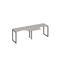 Рабочая станция столы Классика опоры QUATTRO (2х120) мокко премиум / металлокаркас антрацит А4 А4 031-2 МП