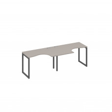 Рабочая станция столы Классика опоры QUATTRO (2х120) мокко премиум / металлокаркас антрацит А4 А4 031-2 МП