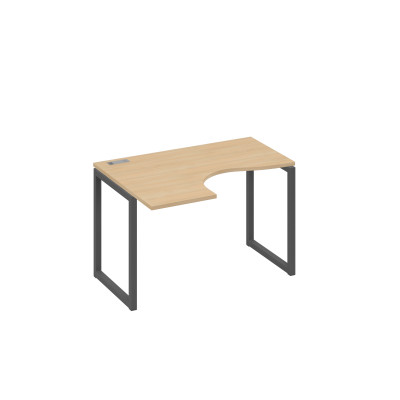 Стол "Классика" на металлокаркасе QUATTRO эргономичный левый натуральный дуб / металлокаркас антрацит А4 А4 031 НД