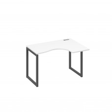 Стол 120 эргономичный правый Классика каркас QUATTRO белый премиум / металлокаркас антрацит А4 А4 032 БП