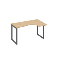 Стол металлокаркас QUATTRO эргономичный правый "Классика" натуральный дуб / металлокаркас антрацит А4 А4 034 НД
