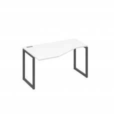Стол левый "Техно" эргономичный на металлокаркасе QUATTRO белый премиум / металлокаркас антрацит А4 А4 053 БП