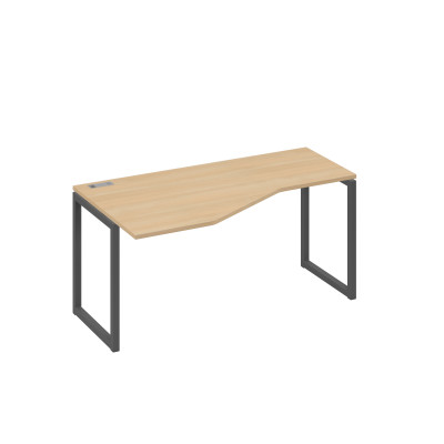 Стол левый "Техно" эргономичный на металлокаркасе QUATTRO натуральный дуб / металлокаркас антрацит А4 А4 055 НД