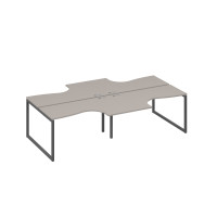 Рабочая станция со столами (4х140) Классика опоры QUATTRO мокко премиум / металлокаркас антрацит А4 А4 181-2 МП