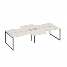 Рабочая станция столы (4х160) Классика каркас QUATTRO дуб / металлокаркас антрацит А4 А4 182-2 ДШ