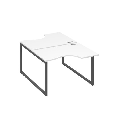 Рабочая станция столы Классика QUATTRO (2х120) белый премиум / металлокаркас антрацит А4 А4 183 БП