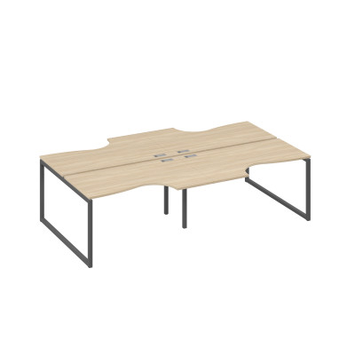 Рабочая станция (4х140) столы Классика каркас QUATTRO дуб скандинавский / металлокаркас антрацит А4 А4 184-2 ДК