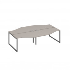 Рабочая станция столы (4х140) Техно каркас QUATTRO мокко премиум / металлокаркас антрацит А4 А4 187-2 МП