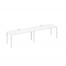 Рабочая станция (2х160) с металлокаркасом UNO белый премиум / металлокаркас белый А4 Б1 015-2 БП