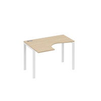 Стол левый эргономичный "Классика" на металлокаркасе UNO дуб скандинавский / металлокаркас белый А4 Б1 031 ДК