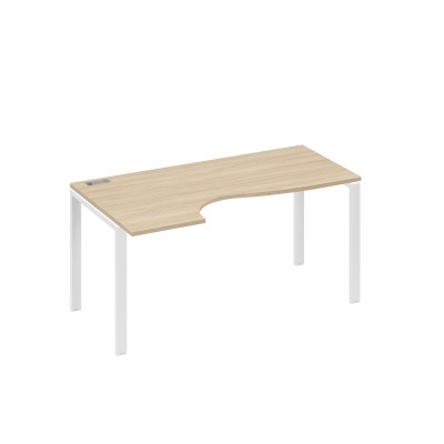 Стол эргономичный левый "Классика" на металлокаркасе UNO дуб скандинавский / металлокаркас белый А4 Б1 045 ДК