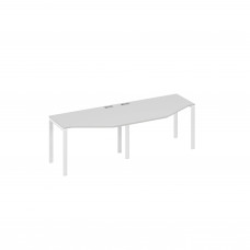 Рабочая станция на каркасе UNO (2х120) столы Техно серый / металлокаркас белый А4 Б1 051-2 СЕ