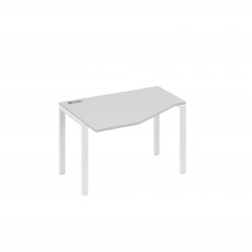 Стол "Техно" эргономичный левый на металлокаркасе UNO серый / металлокаркас белый А4 Б1 051 СЕ