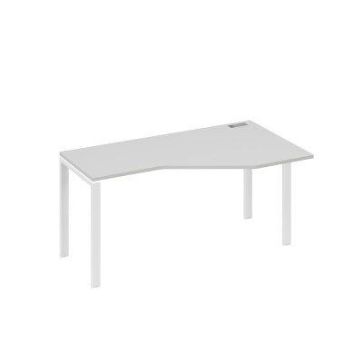 Стол "Техно" на металлокаркасе UNO эргономичный правый серый / металлокаркас белый А4 Б1 056 СЕ