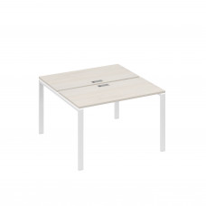 Станция 2х120 рабочая с металлокаркасом UNO дуб / металлокаркас белый А4 Б1 170 ДШ