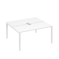 Рабочая станция на металлокаркасе UNO (2х160) белый премиум / металлокаркас белый А4 Б1 175 БП