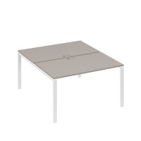 Станция рабочая на металлокаркасе UNO 2х140 мокко премиум / металлокаркас белый А4 Б1 177 МП