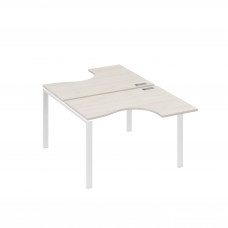 Рабочая станция опоры UNO столы (2х120) Классика дуб / металлокаркас белый А4 Б1 180 ДШ