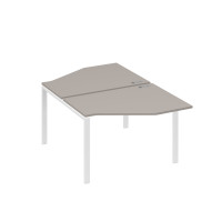 Рабочая станция опоры UNO со столами Техно (2х120) мокко премиум / металлокаркас белый А4 Б1 186 МП