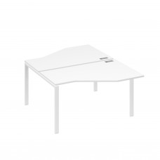 Рабочая станция (2х140) со столами Техно на каркасе UNO белый премиум / металлокаркас белый А4 Б1 187 БП