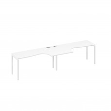 Рабочая станция столы Классика на каркасе DUE (2х160) белый премиум / металлокаркас белый А4 Б2 035-2 БП